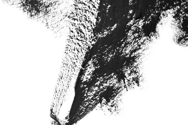 Чорний пензлик наносить олійні фарби на білий папір — стокове фото