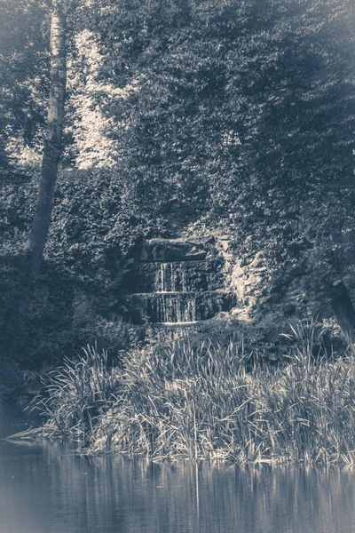 Oid vintage photo. Parc forêt lac cascade — Photo