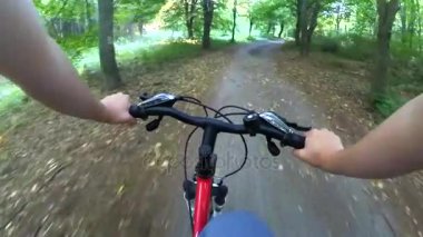 Ormanda bir toprak yolda Bisiklete binme