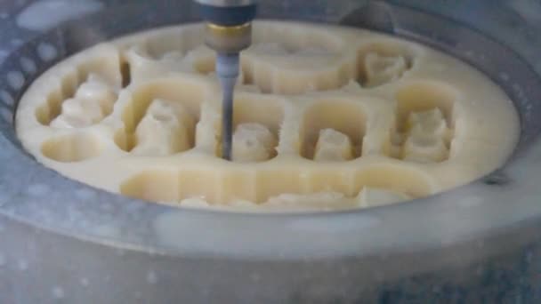 Dental milling machine close-up. — Stock Video