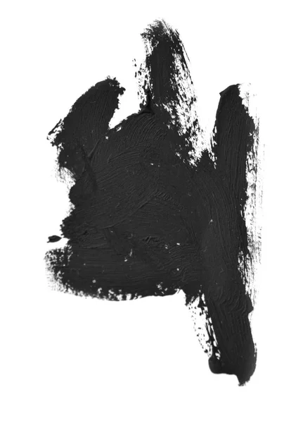 Cat kuas hitam coretan minyak pada kertas putih — Stok Foto