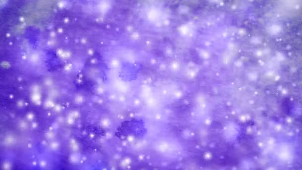 Fundo roxo de inverno abstrato com flocos de neve — Vídeo de Stock