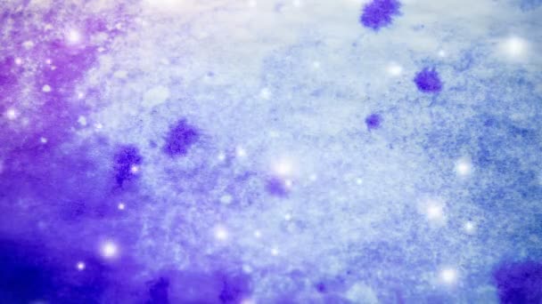 Fondo púrpura invierno abstracto con copos de nieve — Vídeos de Stock