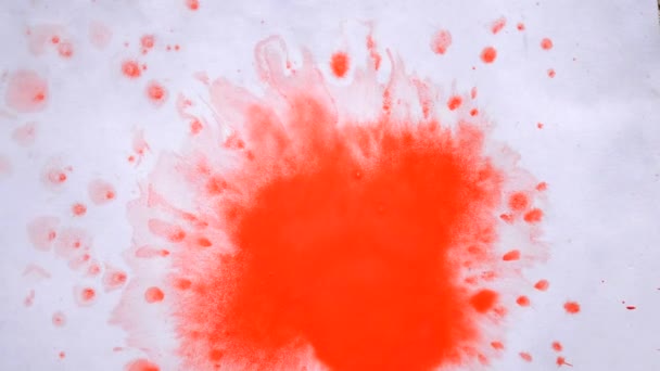 rouge, gouttes orange dégoulinant sur le papier blanc 