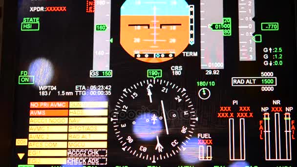 Displays voor het uitrusten van de cabines van vliegtuigen en helikopters — Stockvideo