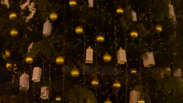 Noel ağacı dekorasyonu arka planı — Stok video