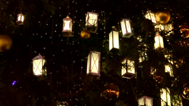 Árvore de Natal decoração fundo — Vídeo de Stock