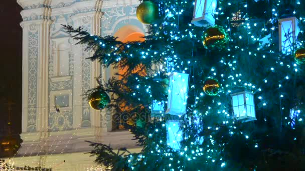 Árvore de Natal decoração fundo — Vídeo de Stock