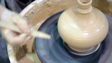 Atölye kalıplama kil potters tekerlek yakın Tarih.