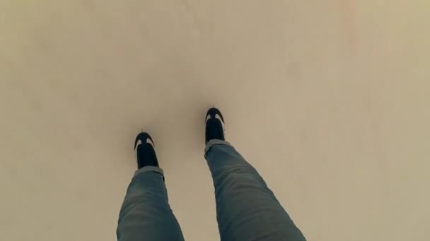 Skating rink benen — Stockvideo