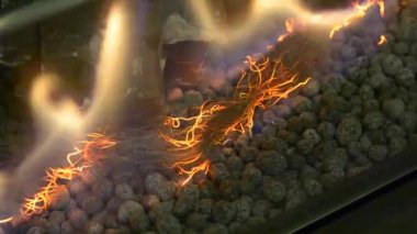 Modern bio fireplot etanol gaz yakın çekim üzerinde
