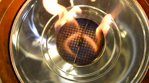 エタノール気体のクローズ アップに近代的なバイオ fireplot — ストック動画
