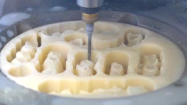Automatyczny proces Dental Frezarka rzeźba — Wideo stockowe