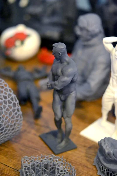 Objects form the body of a bodybuilder photopolymer printed on a 3d printer.