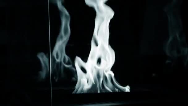 Ein Biokaminbrand mit Ethanolgas. — Stockvideo
