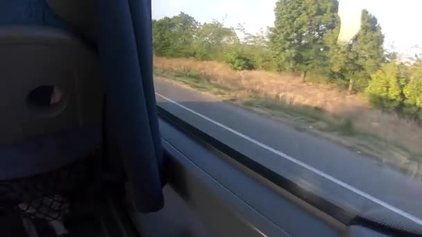 Tampilan jendela dari bus yang bergerak — Stok Video