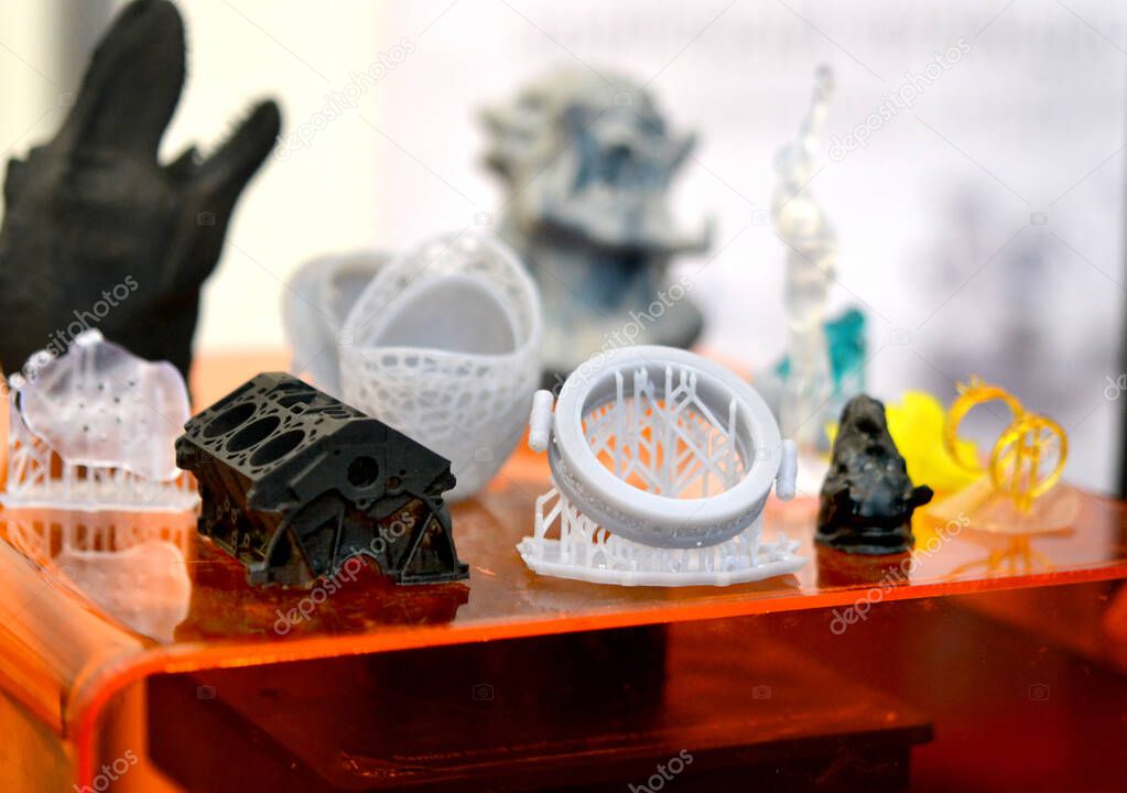 Objects photopolymer printed on a 3d printer