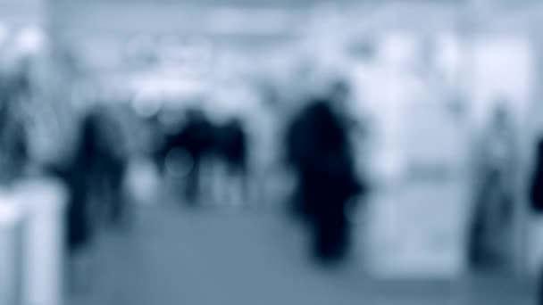 Verschwommener Hintergrund Menschen in Mall Ausstellung Walking Associate Walk — Stockvideo