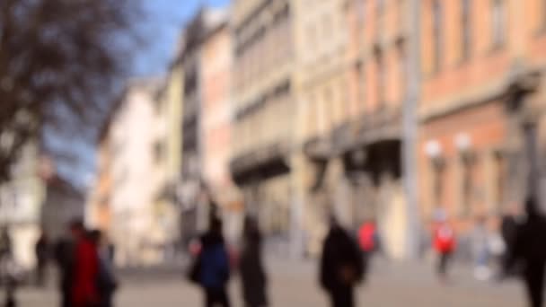 Abstract Defocus Blurred Background de mulți oameni de pe stradă — Videoclip de stoc