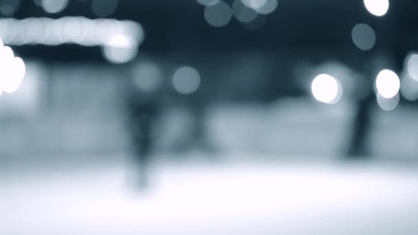 Fond flou patinoire nuit . — Video