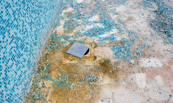 Lavori Costruzione Una Vecchia Piscina — Foto Stock