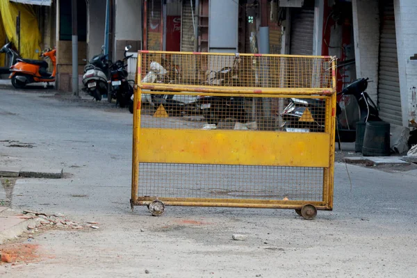 Image Barrage Routier Avec Barrière Pendant Verrouillage Inde — Photo