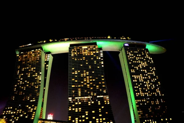 City Singapore Country Singapore 2020 Night View Marina Bay Sands — стокове фото