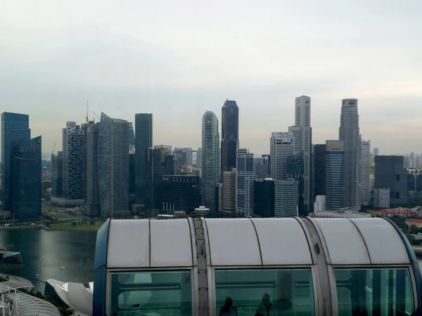 City Singapore Kraj Singapur 2020 Widok Budynku Finansowego Ulotki Singapurskiej — Zdjęcie stockowe