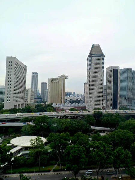 Stadt Singapur Land Singapur 2020 Luftaufnahme Der Stadt Von Der — Stockfoto