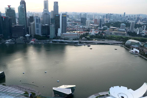 Ville Singapour Pays Singapour 2020 Vue Aérienne Ville Depuis Pont — Photo