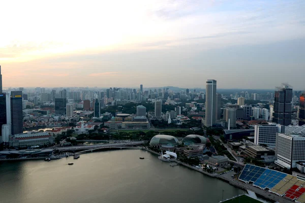 Cidade Singapura País Singapura 2020 Vista Aérea Cidade Partir Baía — Fotografia de Stock