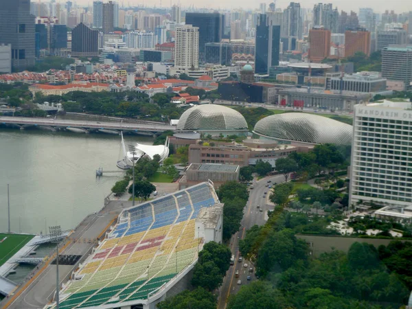City Singapur Kraj Singapur 2020 Widok Lotu Ptaka Przystani Zatoki — Zdjęcie stockowe