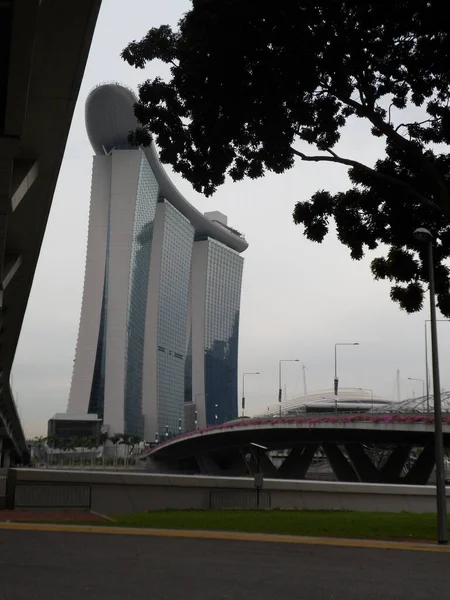 Stadt Singapur Land Singapur 2020 Blick Auf Marina Bay Sands — Stockfoto