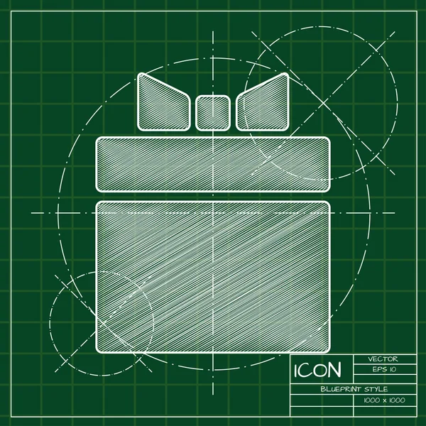 Schéma directeur de l'icône boîte cadeau — Image vectorielle