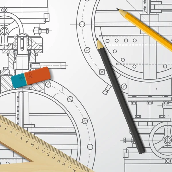 Modelo técnico del mecanismo . — Archivo Imágenes Vectoriales