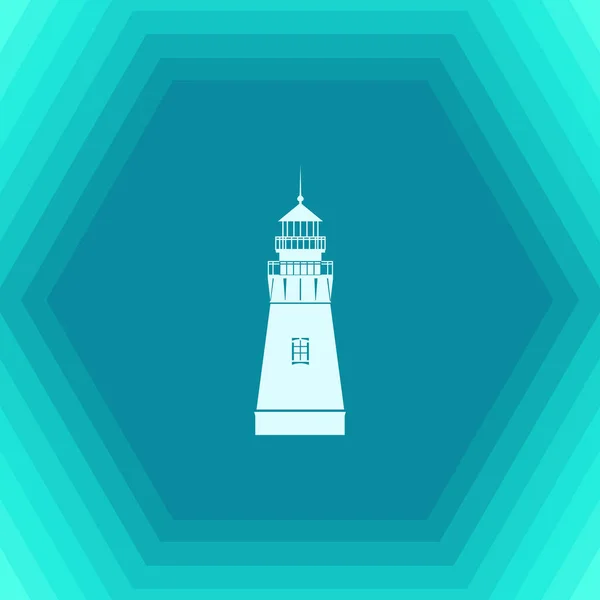 Deniz feneri basit simgesi — Stok Vektör
