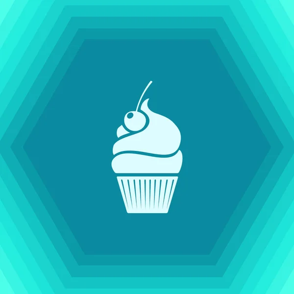 Cupcake eenvoudige pictogram — Stockvector