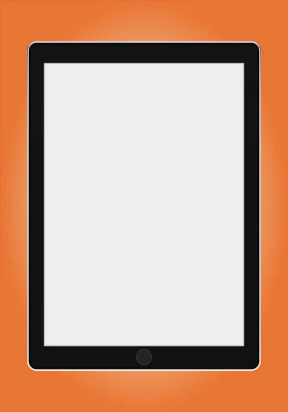 Планшет з чорним екраном і помаранчевим фоном — стокове фото