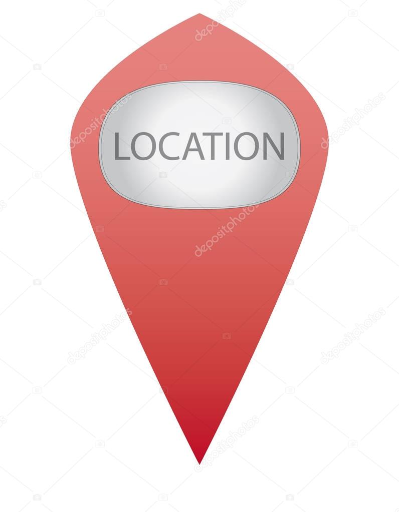 red pointer location icon illustration for map