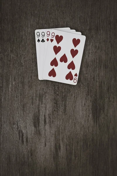 Playing cards four nines — Stock Photo, Image