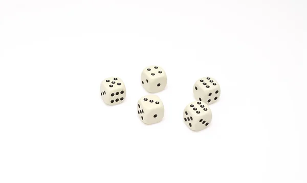 White dice isolated on white background. game abstract. — Stock Photo, Image