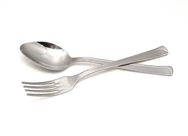 Fork and spoon isolated on white background — Stock Photo, Image
