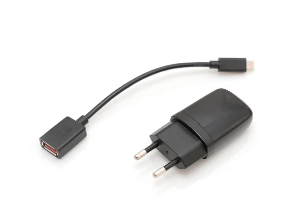 Stock image USB charger with short cable.