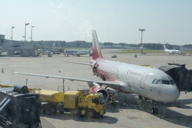 Mosow, Rusya - Temmuz, 2017: Havaalanı Vnukovo, Rusya sinek şirket