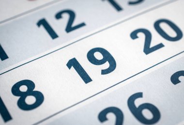 Takvim kapatın. on dokuzuncu ve yirminci odak