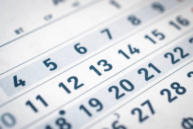 küçük takvim numaraları yakın çekim