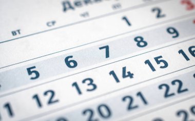 Takvim yakın kadar tercüme: Aralık ayı