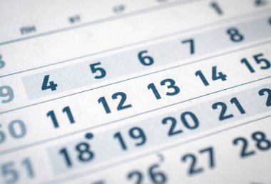 İş takviminin yakın on, on iki, on üç tercüme: Aralık ayı