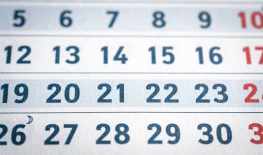 İş takvim sayfasını kapatmak