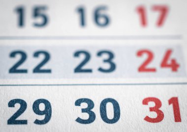 Takvim sayfasındaki tarihlerin kapatılması